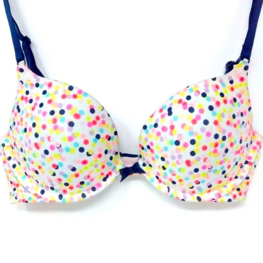 Victoria’s Secret Pink Polka Dot Push Up Bra – Size 32A Like New Condition